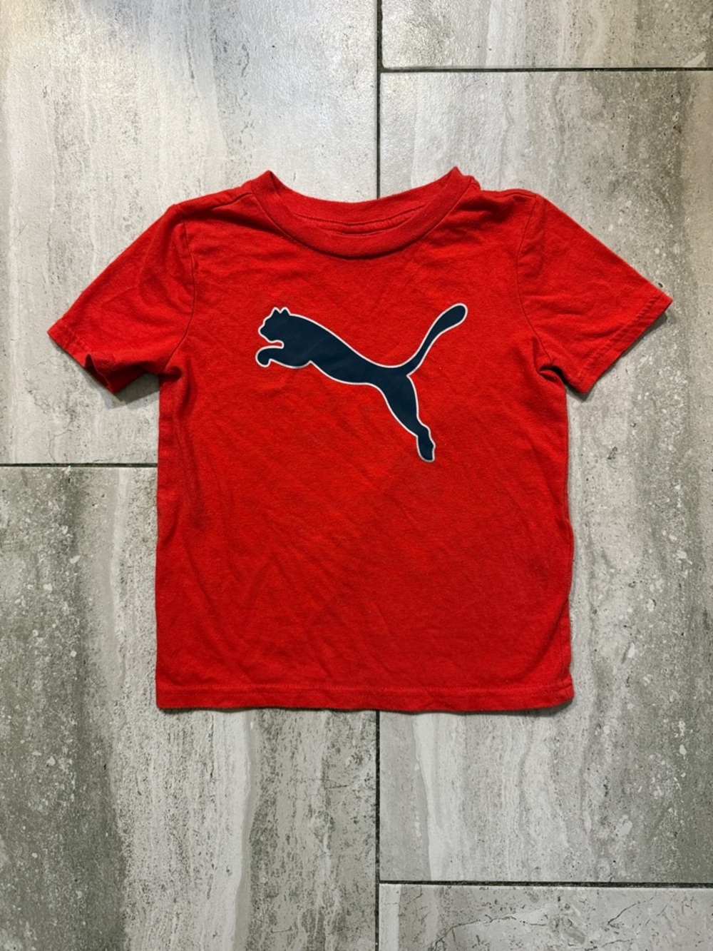 Puma Red Tee with Navy Cat Logo